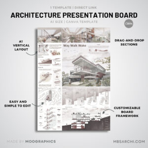 Architecture Presentation Board Template – Editable in Canva