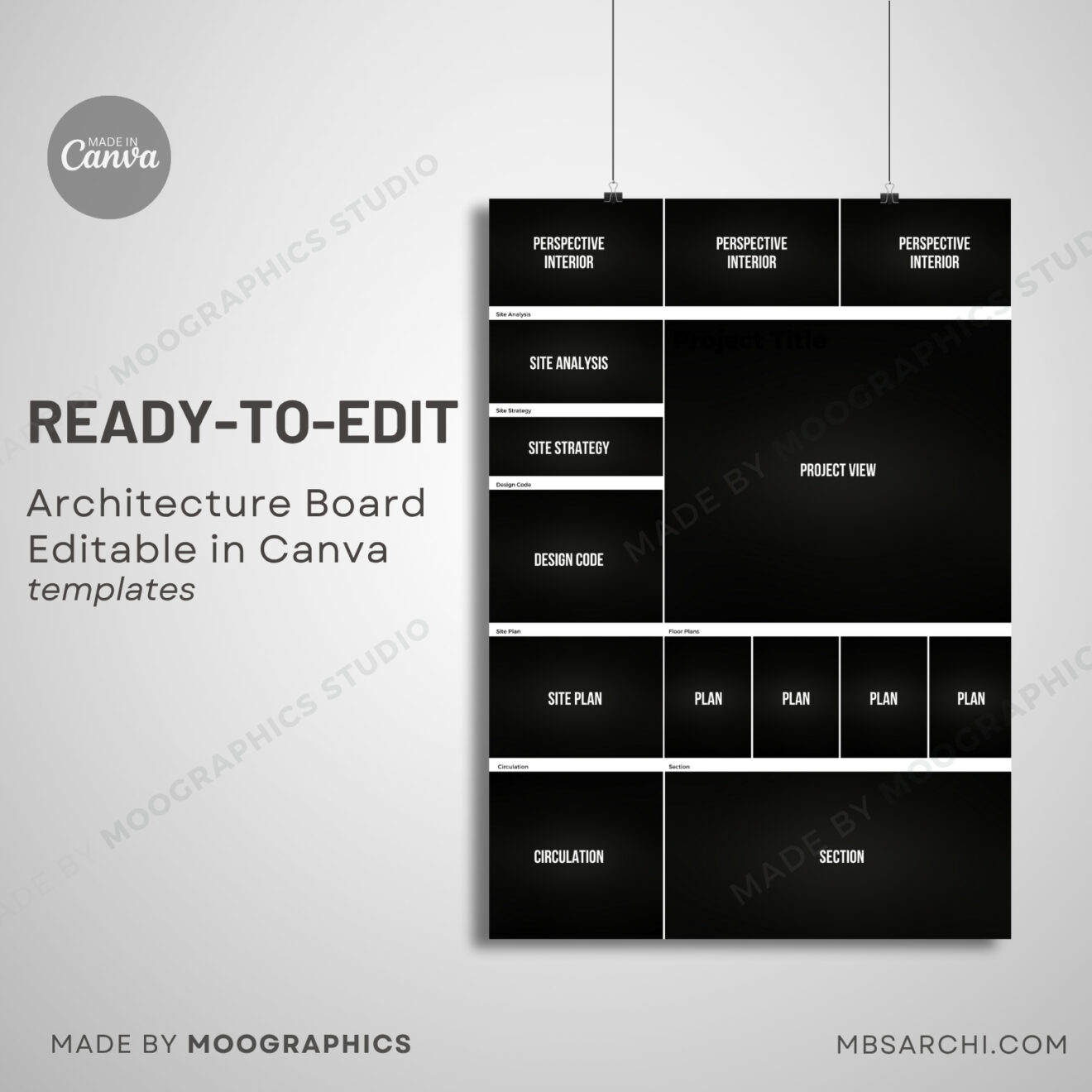 Architecture Presentation Board Template – Editable in Canva | MBS ...